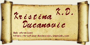 Kristina Ducanović vizit kartica